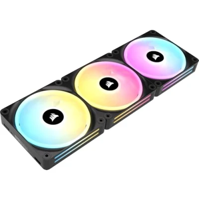 Abbildung von Corsair iCUE LINK QX120 RGB 120mm Magnetic Dome Fans Dreifach Lüfter Starter Kit mit System Hub Schwarz