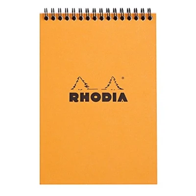 Abbildung von Rhodia 16500C Notizblock Note Pad (mit Doppelspirale, DIN A5, kariert, 80 g, 14.8 x 21 cm, Blatt) 1 Stück orange