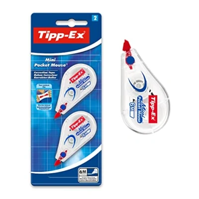 Abbildung von Tipp Ex Korrekturroller Mini Pocket Mouse, 6m x 5mm, 2er Pack, Ideal für das Büro, Home Office oder die Schule