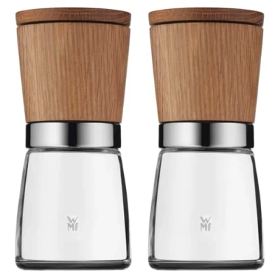 Abbildung von WMF Ceramill Nature Salz und Pfeffer Mühle Set 2 teilig, unbefüllt, für Salz, Pfeffer, Chilli, Salzmühle, Pfeffermühle Holz, Keramikmahlwerk