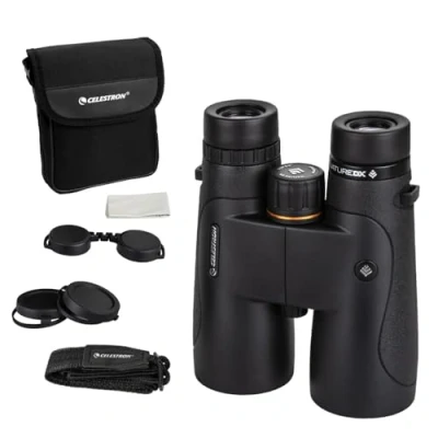 Abbildung von Celestron 72325 Nature DX 10x50 Fernglas für Natur und Vogelbeobachtungen, vollvergüter mit BaK 4 Prismen, gummiarmiert, anlaufgeschützt wasserdicht