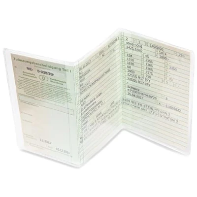 Abbildung von Frentree® Fahrzeugschein Hülle für KFZ Schein, Made in Germany, 3 teilige transparente Schutzhülle, kristallklar und passgenau, dokumentenechte Ausweishülle