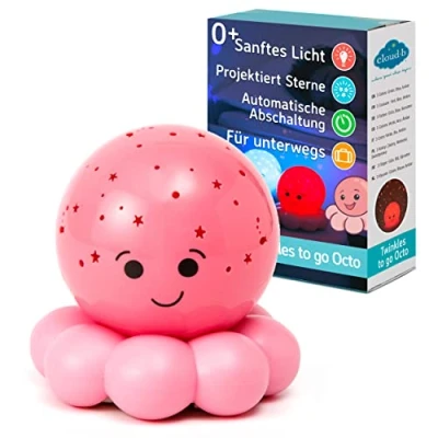 Abbildung von Cloud b Nightlight Projector für unterwegs Sanfte Helligkeit 3 Farben Auto Shutoff Octo Baby Pink