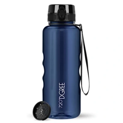 Abbildung von 720DGREE Trinkflasche 1,5l “uberBottle“ crystalClear +Sieb BPA Frei Wasserflasche für Sport, Gym, Fitness, Outdoor, Wandern Große Sportflasche aus Tritan Leicht, Stoßfest, Wiederverwendbar