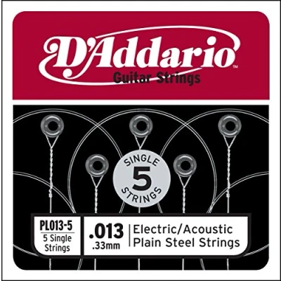 Abbildung von D&#039;Addario PL013 5 Stahlsaiten für E /Akustikgitarre, 5er Pack
