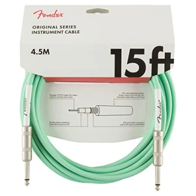 Abbildung von Fender Original Series Instrumentenkabel, für E Gitarre und Bass, 4,5m, Gerade/Gerade, Surf Green