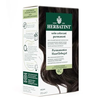 Abbildung von Herbatint Permanentes Haarfärbegel 4C AschKastanienbraun 170 ml I Ohne Ammoniak, optimale Grauhaarabdeckung Auf empfindlicher Haut getestet, mit 8 Pflanzenextrakten