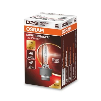 Abbildung von OSRAM XENARC NIGHT BREAKER 220, D2S, +220% mehr Helligkeit, Xenon Scheinwerferlampe, 66240XN2, Faltschachtel (1 Lampe)