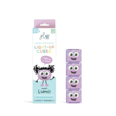 Abbildung von Glo Pals 4 leuchtende Würfel für EIN einzigartiges sensorisches Erlebnis und Magische Lichtshow unvergessliches Badeerlebnis (Lumi Violet)