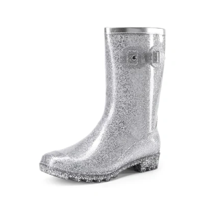Abbildung von DREAM PAIRS Damen Gummistiefel hohe mode Regenschuhe für den Außenbereich,Size 42,Silber,DWEMRB2507