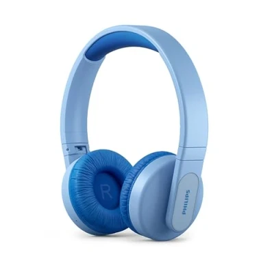 Abbildung von PHILIPS TAK4206BL/00 Over Ear Bluetooth Kinder Kopfhörer Kabellos, Farbige LED Leuchten, App mit Kindersicherung und 85dB Lautstärkebegrenzung, weichen Ohrpolstern, Blau, Einheitsgröße