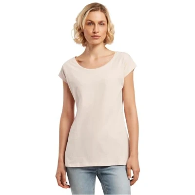 Abbildung von Build Your Brand Damen BB013 Ladies Wide Neck Tee T Shirt, pink, S