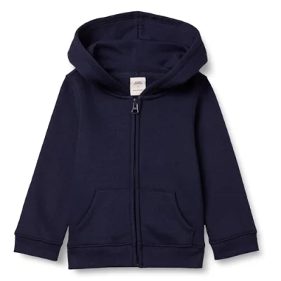 Abbildung von Amazon Essentials Mädchen Fleece Kapuzenpullover mit Reißverschluss, Marineblau, 6 7 Jahre
