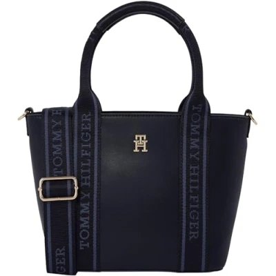 Abbildung von Tommy Hilfiger Logotape MINI TOTE Handtasche, Damen, Größe: One Size, Blue