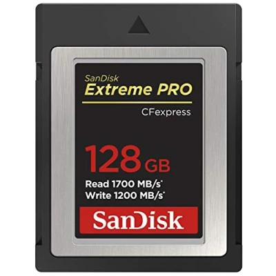 Abbildung von SanDisk Extreme Pro CFexpress Speicherkarte Typ B 128 GB (1.700 MB/s Lesen, 1.200 Schreiben, RescuePRO Deluxe, ruckelfreie RAW Videos, 4K, XQD Kompatibilität)