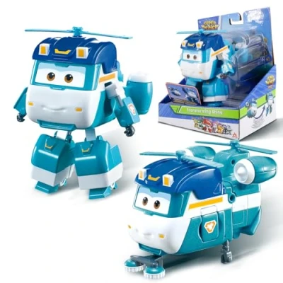 Abbildung von Super Wings EU770239 Transforming Shine, ca. 12 cm große verwandelbare Spiel Figur, Roboter und Flugzeug, für Kinder ab 3 Jahren, Blau