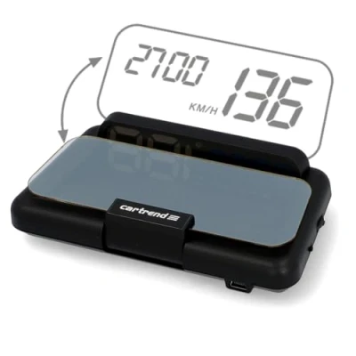 Abbildung von cartrend Head Up OBD2 &amp; HUD Display Geschwindigkeitsmesser Auto Tachometer Wassertemperaturmesser Motordrehzahl, Preis Leistungssieger, 12 V