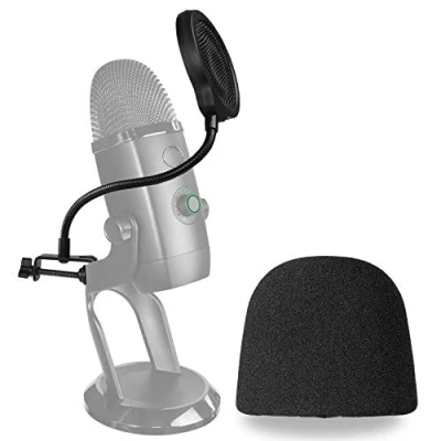 Abbildung von YOUSHARES Yeti X Mikrofon Popschutz mit Windschutz Dreischichtiger Pop Schutz und Windshield für das Blue Mic zur Aufnahme