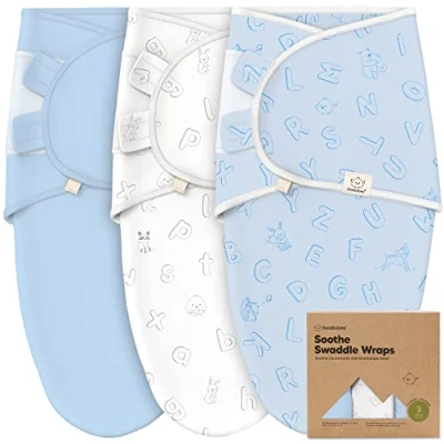 Abbildung von KeaBabies 3 Pack Bio Baby Schlafsack zum Pucken Ergonomische Pucksack 0 Monate, Babyschlafsack Neugeborene, Pucktuch Baby, Puck Pucksack, Wickeldecke (ABC Land Rose)