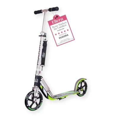 Abbildung von HUDORA BigWheel 205 Scooter Stabiler Aluminium Roller Höhenjustierbarer &amp; zusammenklappbarer Cityroller mit Ständer Sportlicher Kinder Erwachsenenroller für bis zu 100kg