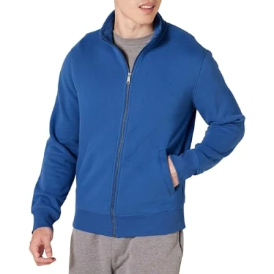 Abbildung von Amazon Essentials Herren Fleece Jacke mit durchgehendem Reißverschluss, Blau, M