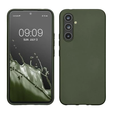 Abbildung von kwmobile Hülle kompatibel mit Samsung Galaxy A54 5G TPU Silikon Handyhülle Schutzhülle stoßabsorbierend flexibel Case in Metallic Tannengrün
