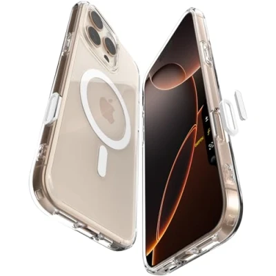 Abbildung von Spigen für iPhone 16 Pro Hülle [Camera Control Button] Kamerasteuerung Aktivierte Case Ultra Hybrid T MagFit [Anti Yellowing] Kamerabutton Kameraknopf Handyhülle Kompatibel mit MagSafe Weiß