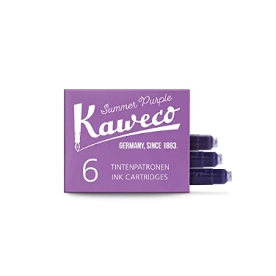 Abbildung von Kaweco Füller Tintenpatronen Summer Purple für Patronen mit kurzen Standardpatronen I 6 Füllerpatronen vieler Markenenhersteller Tinte Violett, 10000010