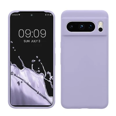 Abbildung von kwmobile Hülle kompatibel mit Google Pixel 8 Pro Silikon Handy Case Handyhülle weiche Oberfläche kabelloses Laden Lavendel