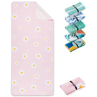 Abbildung von Fit Flip Strandtuch XXL Mikrofaser Badetuch Strandtücher leicht und schnelltrocknend 100% recyceltes Handtuch Strandhandtuch zum Baden (Daisy Dream 200x90cm)