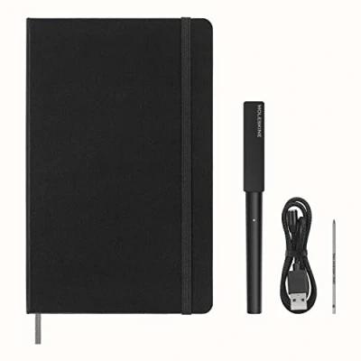 Abbildung von Moleskine Smart Writing Set, Notebook mit Pen, Notebook, Digitales Notizbuch Linierten Seiten, Groß, 13x21 cm, Schwarz