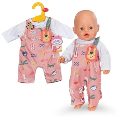 Abbildung von BABY born Strampler mit Langen Ärmeln &amp; Dschungelmotiven Hochwertiges Puppenzubehör Kleidung geeignet für Puppen der Größe 43 cm