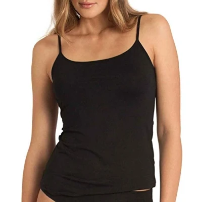 Abbildung von BestSale247 Damen Träger Top Unterhemd Spaghettiträger aus 100% Gekämmte Baumwolle, Schwarz / 4 Stück , 36 38