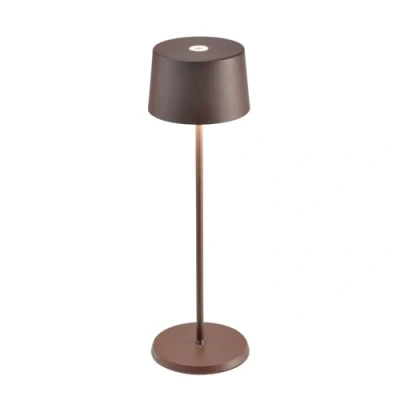 Abbildung von Zafferano, Olivia Pro Lampe, Tragbare und Wiederaufladbare Tischlampe mit Touch Control, Geeignet für Wohnzimmer Außenbereich, Dimmer, 2200 3000 K, Höhe 35 cm, Farbe Corten