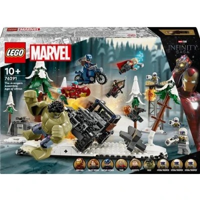 Abbildung von LEGO Marvel Avengers Assemble: Age of Ultron, BAU und Spielset mit 8 Superhelden Minifiguren wie Thor, dem Hulk Iron Man, Bauspielzeug für Jungen Mädchen, Abenteuer Set 76291