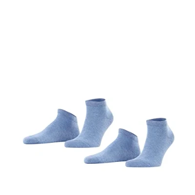 Abbildung von FALKE Herren Sneakersocken Happy 2 Pack M SN Baumwolle kurz einfarbig Paar, Blau (Light Denim 6660), 39 42