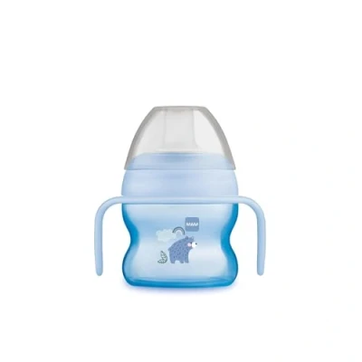Abbildung von MAM Starter Cup Baby Trinklernbecher (150 ml), Trinkbecher für erste Trinkversuche, Schnabelbecher mit rutschsicheren Griffen, ab 4 Monaten, Bär