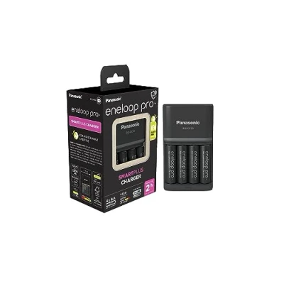 Abbildung von eneloop pro SmartPlus Ladegerät, für 1 4 AA/AAA NI MH Akkus, 2 Stunden Ladezeit, 10 Sicherheitsfunktionen, inkl. AA Akkus (2500 mAh)
