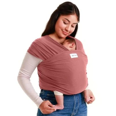 Abbildung von Sleepy Wrap Tragetuch Baby Neugeboren bis Kleinkind Freihändige Trage, Elastisches Neugeboren, Ergonomisches Tragetuch, Einfach zu bindende Babytrage (Pink)