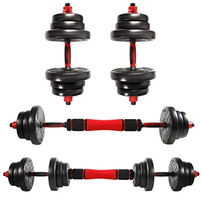 Abbildung von CCLIFE Hanteln Set 2er Kurzhanteln Langhanteln verstellbar 20 30 40kg Hantelset professionell Dumbbell mit Verbindungsstahlrohr Gewichten