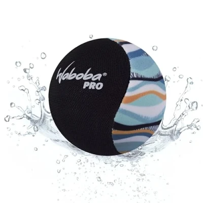 Abbildung von Waboba Pro Water Bouncing Ball Wasserfestes Strandspielzeug, Poolspiele für Kinder &amp; Erwachsene, Outdoor Spaß Wavey Stripes (6,6 cm)