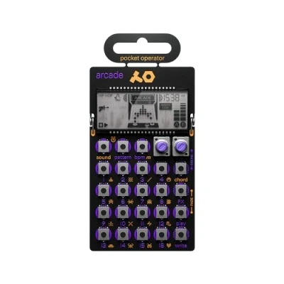 Abbildung von Teenage Engineering PO 20 arcade Synthesizer und Sequencer (Pocket Operator mit 16 Chords, LCD Display, Lausprecher, punch in Effekte, Step Sequencer, Parameter Lock, Jam Sync), Schwarz