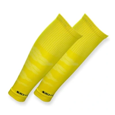 Abbildung von Tapedesign &quot;TUBES PRO 1 Paar Fußball Stutzen (ohne Socken) Gelb für Damen, Herren &amp; Kinder Fussball Sleeves Schienbeinschoner Knie lang Strümpfe (One Size)
