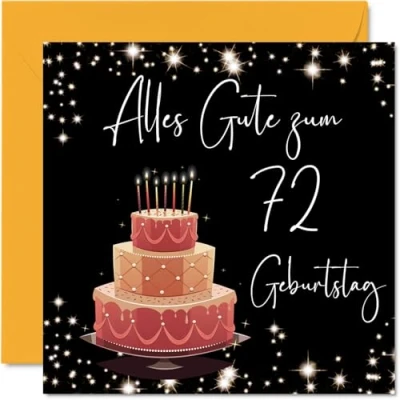 Abbildung von 72. Geburtstagskarte für Frauen Elegant Stilvoll Alles Gute zum Geburtstagskarten 72 Jährige Frau Mama Urgroßmutter Oma, 145mm Zweiundsiebzig Geburtstag Grußkarten