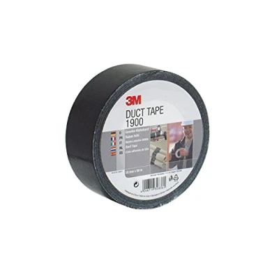 Abbildung von 3M Gewebeklebeband 1900, Duct, Starkes Panzer Tape, Reparatur Klebeband, 50 mm x m, Schwarz (1 er Pack)