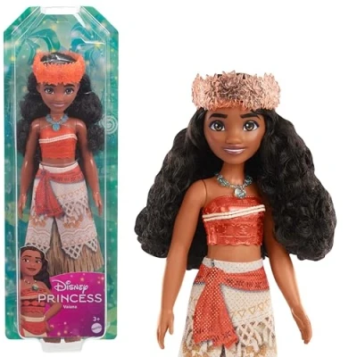 Abbildung von Mattel DISNEY Vaiana Bewegliche Modepuppe mit glitzerndem Outfit, abnehmbarem Stirnband und Kette, für Kinder ab 3 Jahren, HPG68