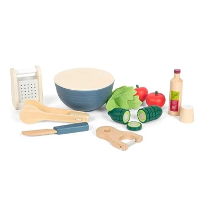 Abbildung von small foot Schneide Set Salat „Fresh“ aus Holz, Lebensmittel Spielzeug für Kinderküche, Kinder ab 3 Jahren, 12612