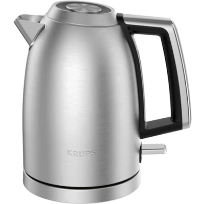 Abbildung von KRUPS BW552D Excellence Elektrischer Wasserkocher, Premium Gebürstetes Metall Finish, 1,7 L Kapazität, Auto Shut Off, Schnurloser Auf 360 Drehbarem Sockel