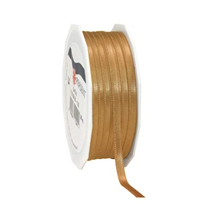 Abbildung von PRÄSENT C.E. Pattberg Satin Gold, 50 m Satinband zum Einpacken von Geschenken, 6 mm Breite, Geschenkband Dekorieren &amp; Basteln, Dekoband, Anlass