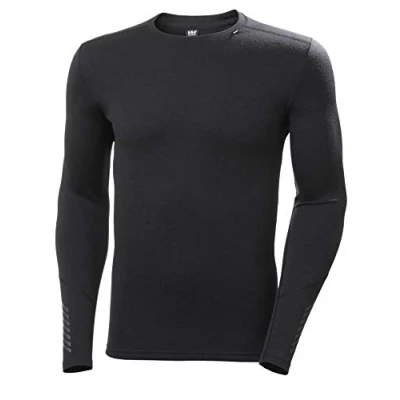 Abbildung von Helly Hansen LIFA Merino Midweight CREW BASE Layer Langarmshirt, Herren, Größe: XXL, Black